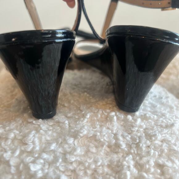 Kate Spade Black Strappy Wedge Sandals size 8 - Picture 6 of 10